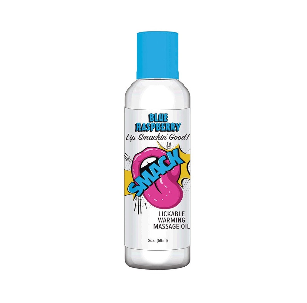 Smack Warming Massage Oil-Blue Raspberry 2oz